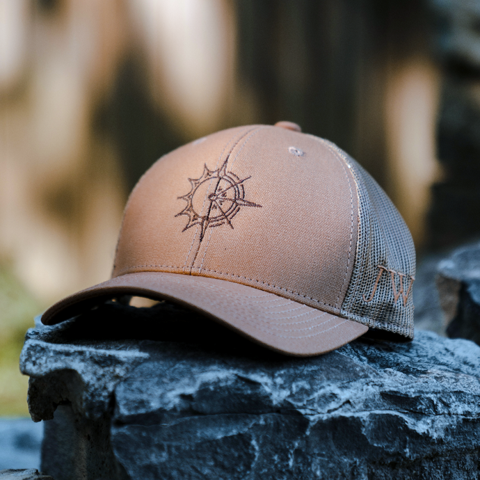 Sun/Compass Trucker Cap (Brown)