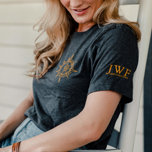 Load image into Gallery viewer, Sun/Compass Logo Tee (Dark Gray Heather)